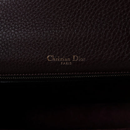 Christian Dior Grained Calfskin Medium Diorama Flap Bag Burgundy 4 of 6