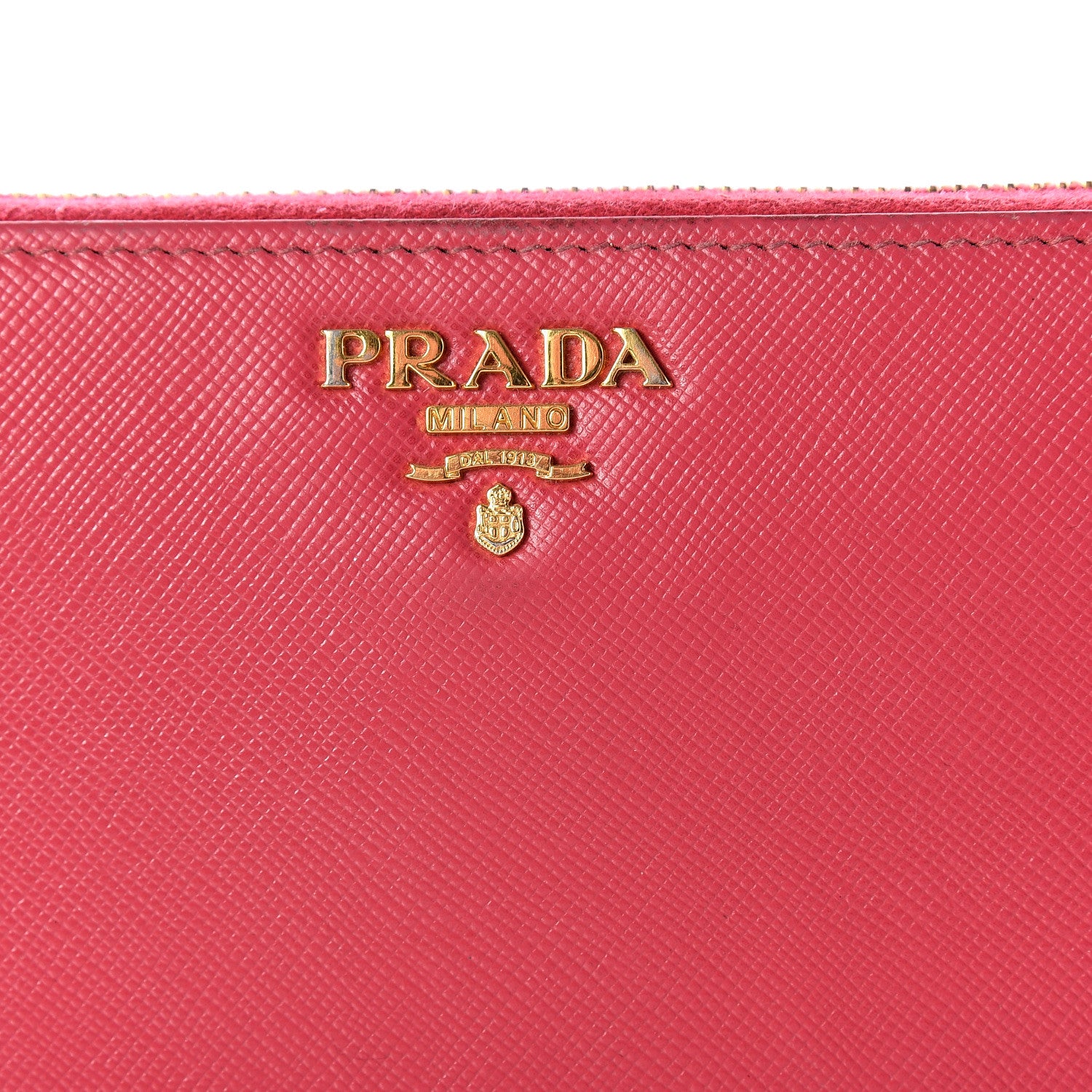 Prada Saffiano Metal Zip Around Wallet Peonia 8 of 8