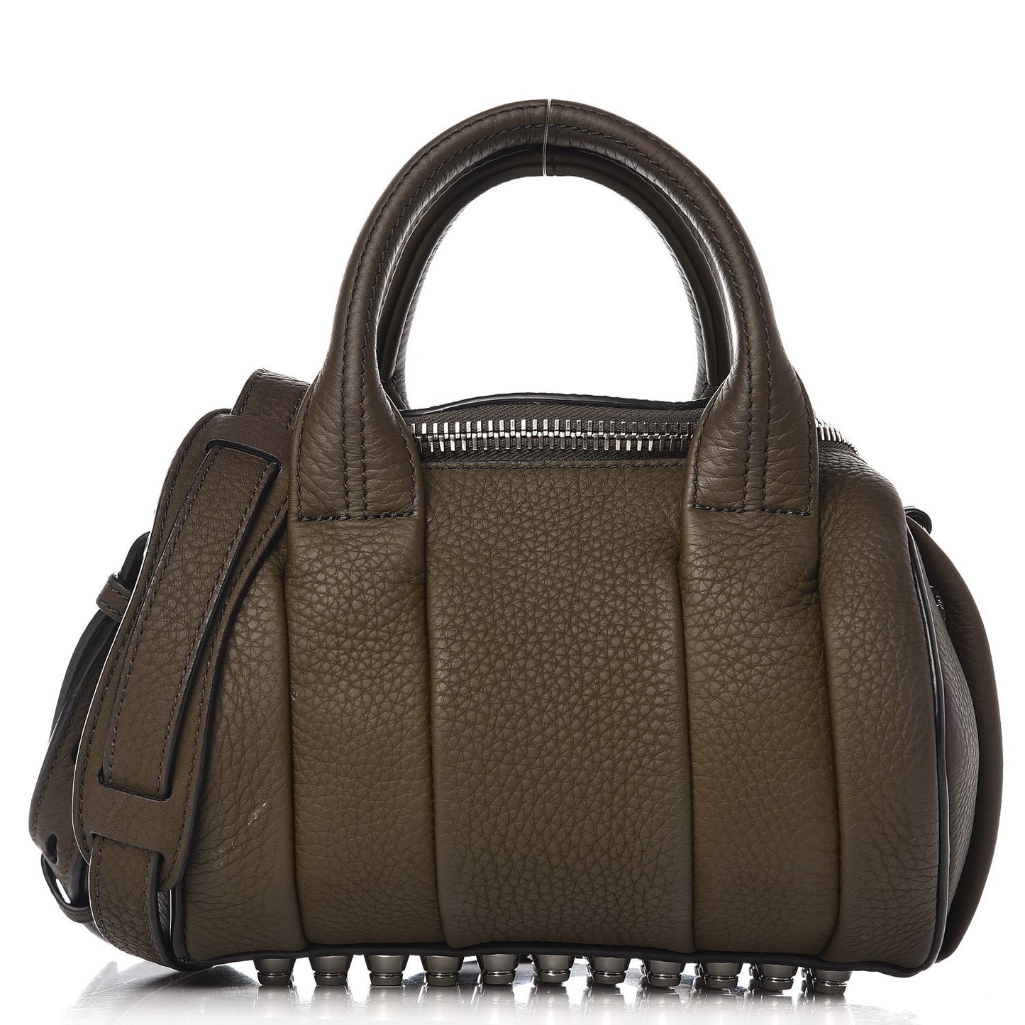 Pebbled Calfskin Mini Rockie Matte Khaki Green Rhodium Hardware