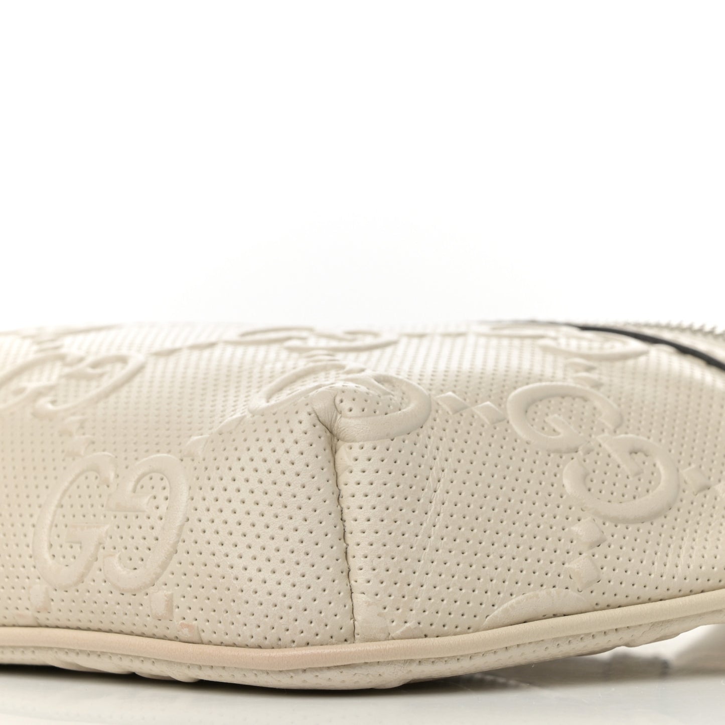 Calfskin GG Tennis Embossed Belt Bag Mystic White