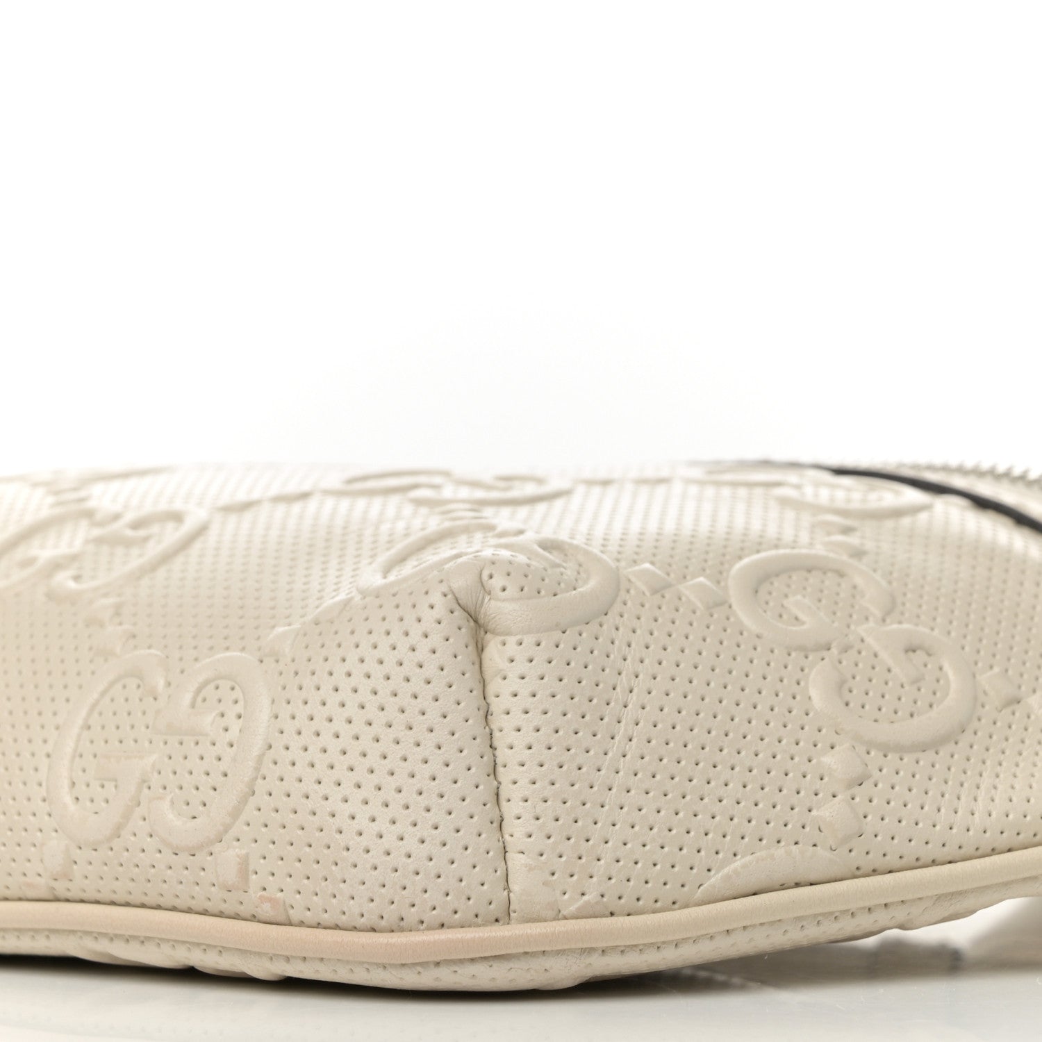 Gucci Calfskin GG Tennis Embossed Belt Bag Mystic White 10 of 11