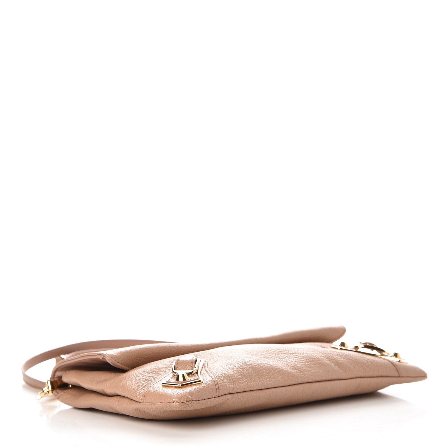 Balenciaga Chevre Gold Metallic Edge Hardware Envelope Clutch Rose Des Sables 4 of 8