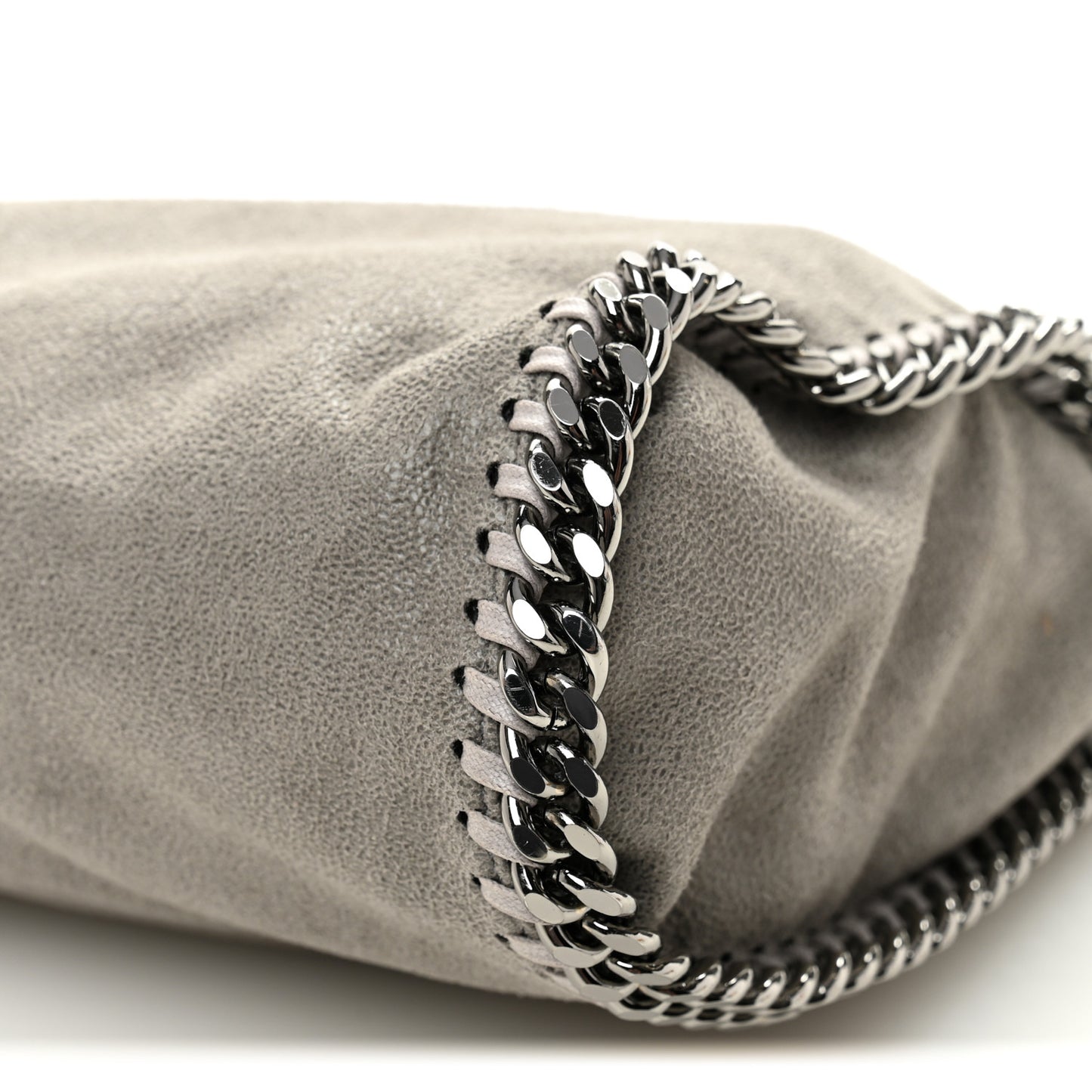 Shaggy Deer Mini Falabella Fold Over Tote Light Grey
