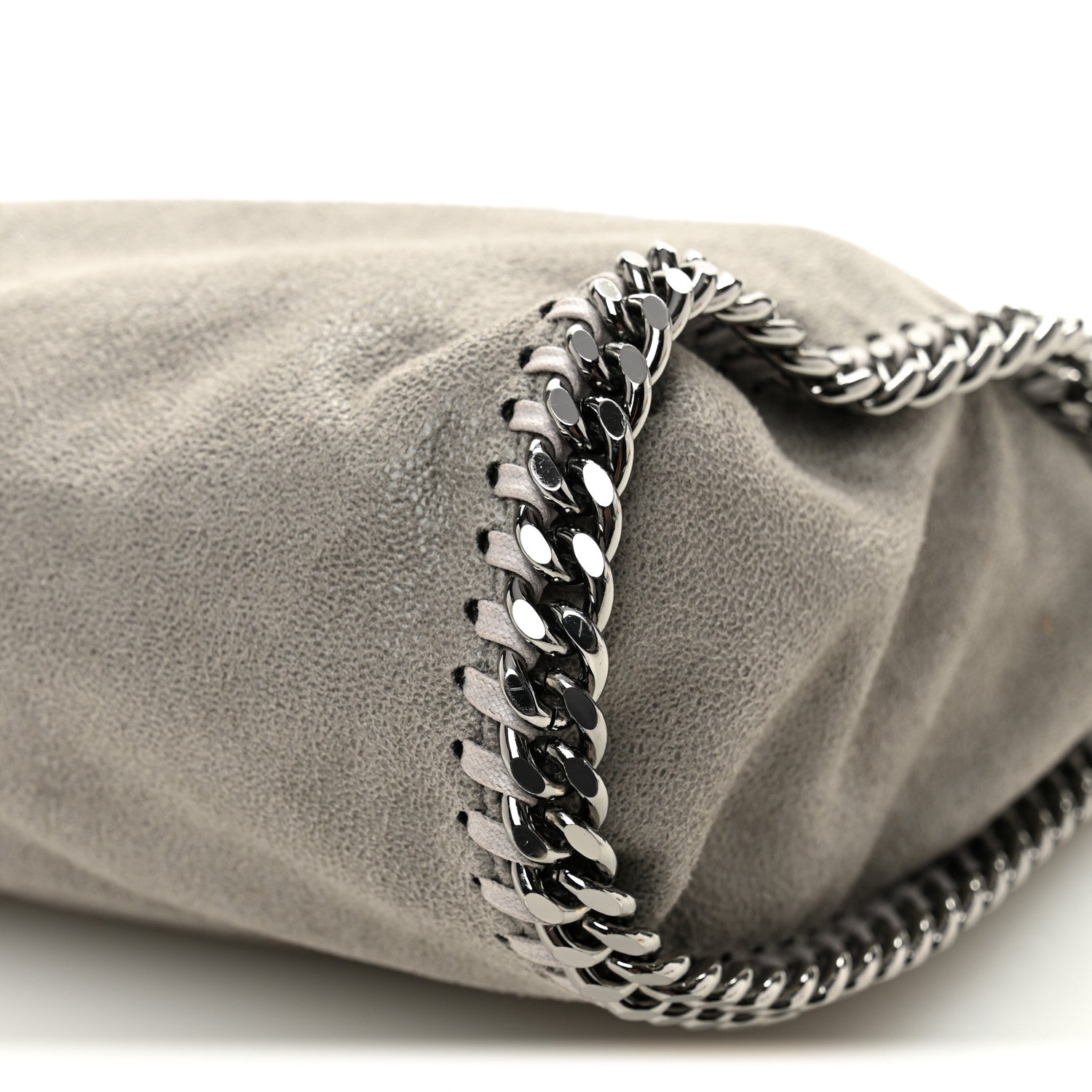 Stella McCartney Shaggy Deer Mini Falabella Fold Over Tote Light Grey 9 of 10