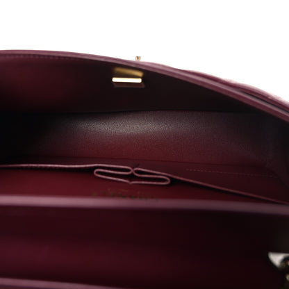 Chanel Lambskin Quilted Medium Double Flap Burgundy 5 of 10