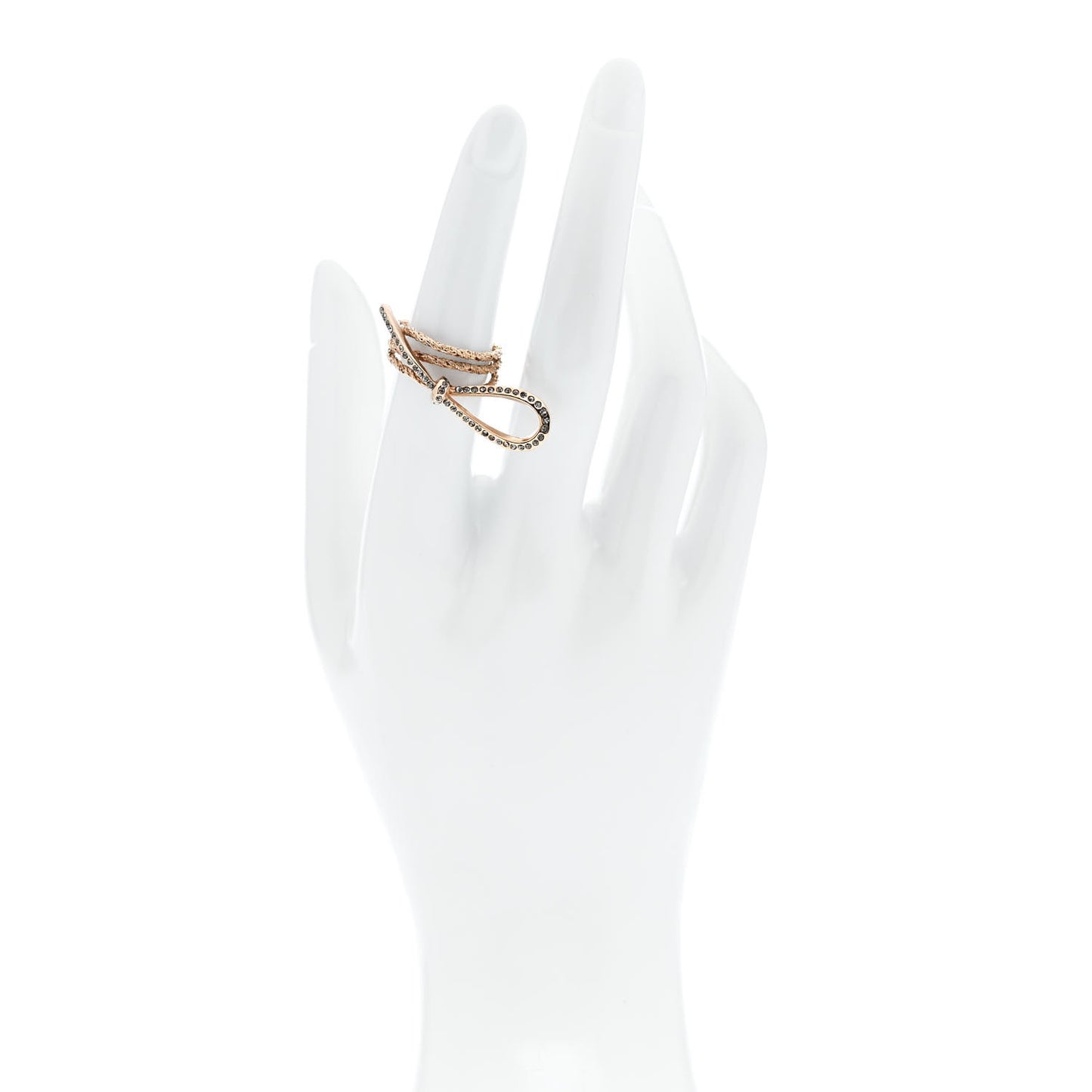 Crystal Bow Ring M Gold