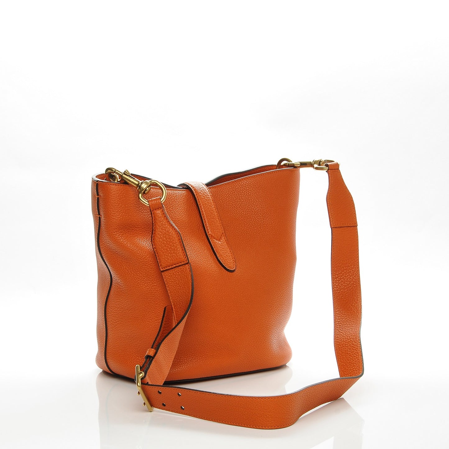 Soft Grained Calfskin Small Jackie Bucket Bag Orange