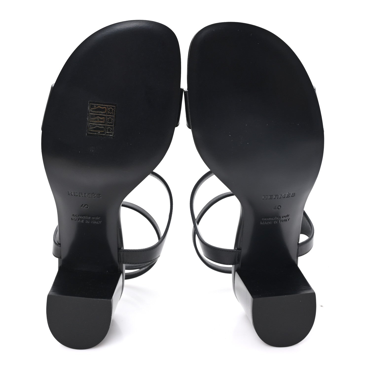 Hermes Calfskin Miramar 50 Sandals 40 Black 6 of 10