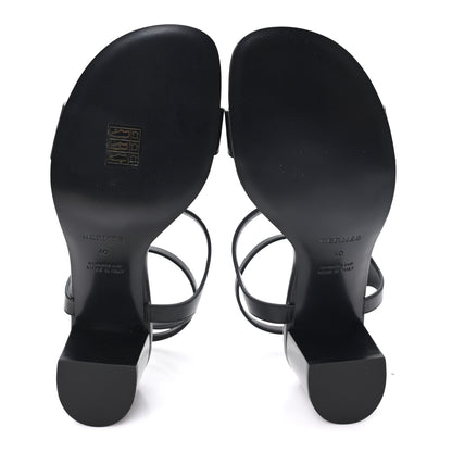 Hermes Calfskin Miramar 50 Sandals 40 Black 6 of 10