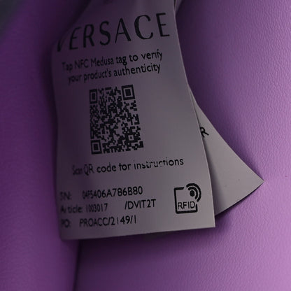 Versace Grained Calfskin La Medusa Shoulder Bag Lilac 7 of 9