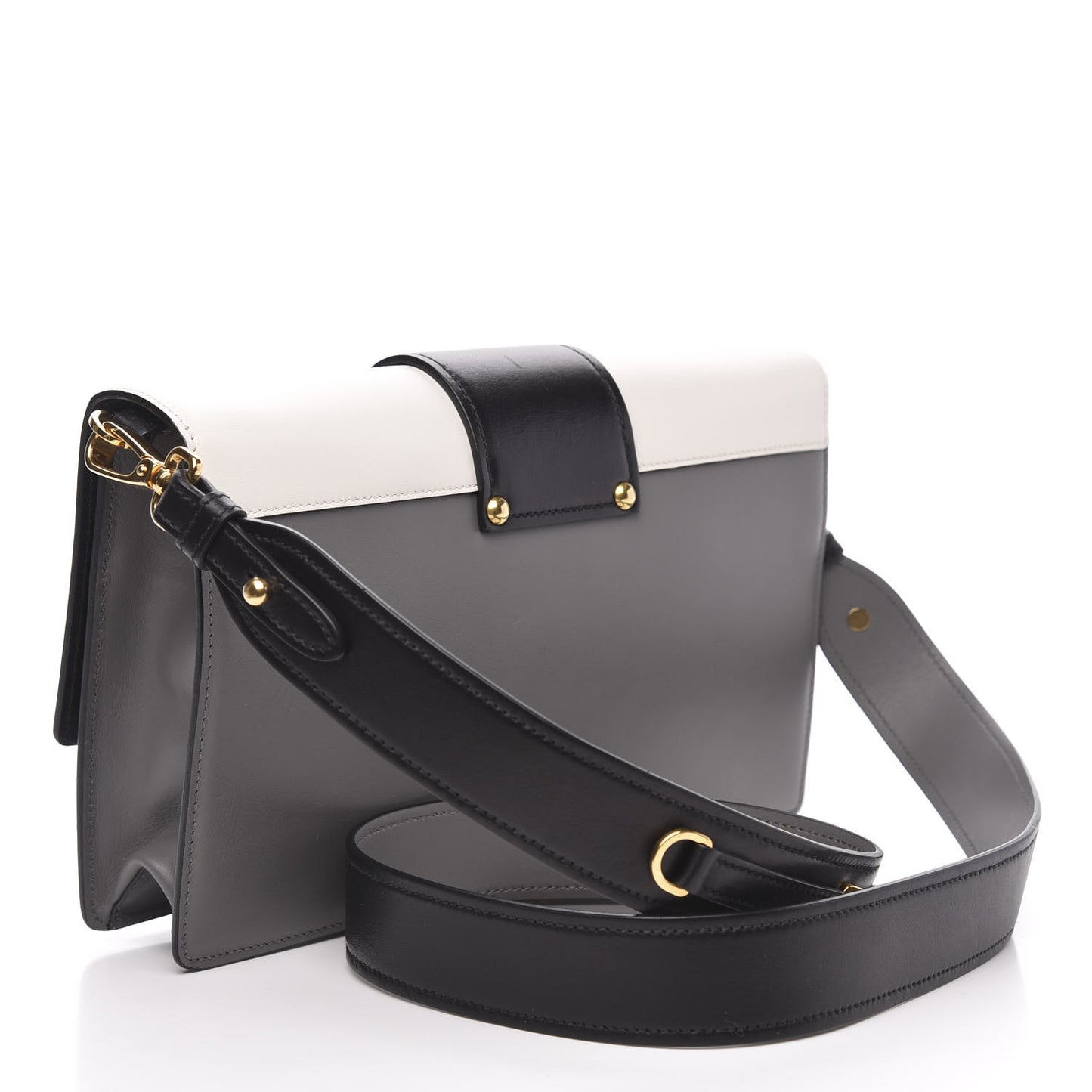 City Calf Ribbon Bag Black Marmo Bianco