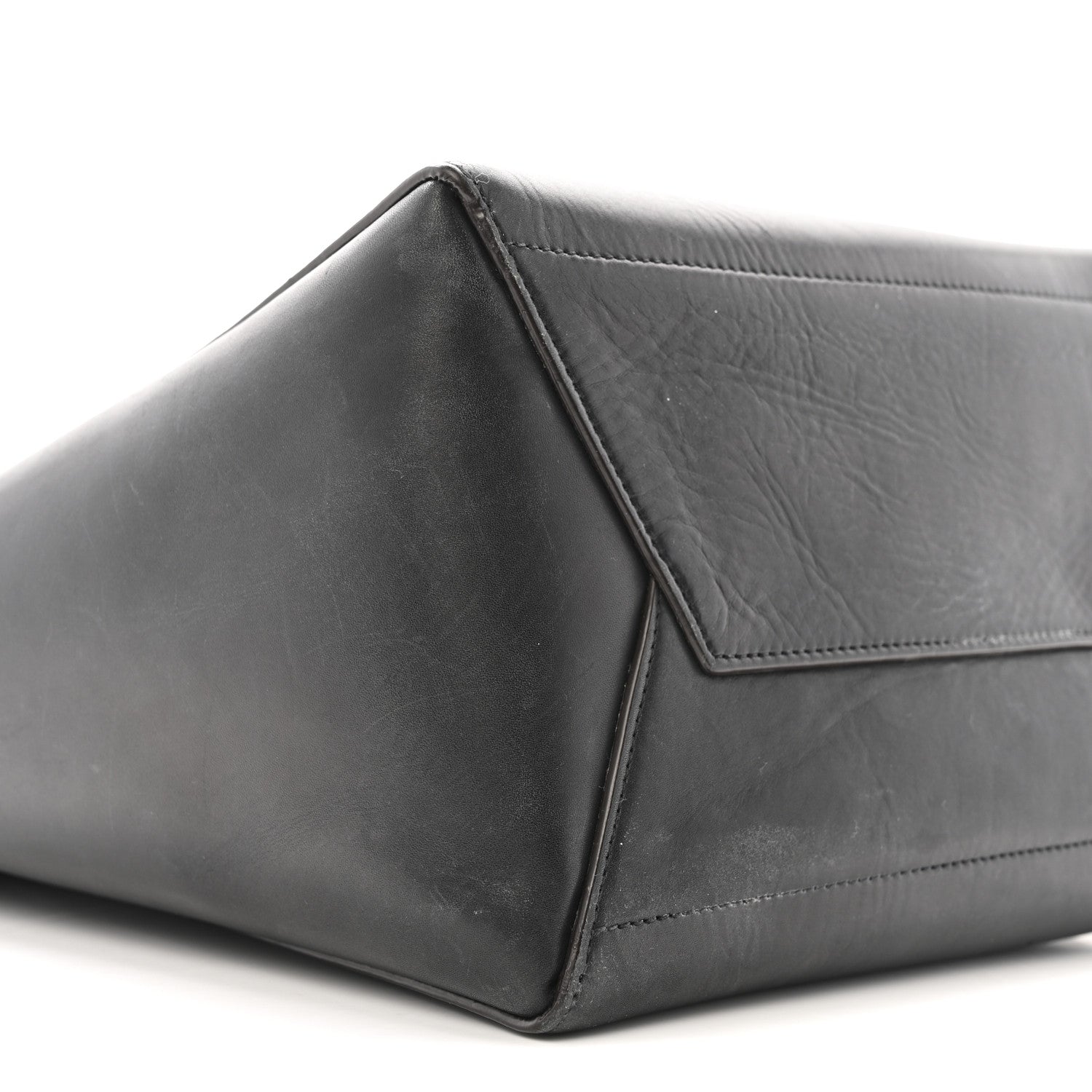 Celine Soft Grained Calfskin Sangle Bucket Bag Black 7 of 12