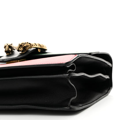 Gucci Moon Calfskin Web Medium Dionysus Bamboo Top Handle Bag Black Bright Evergreen Hibiscus Red 10 of 10