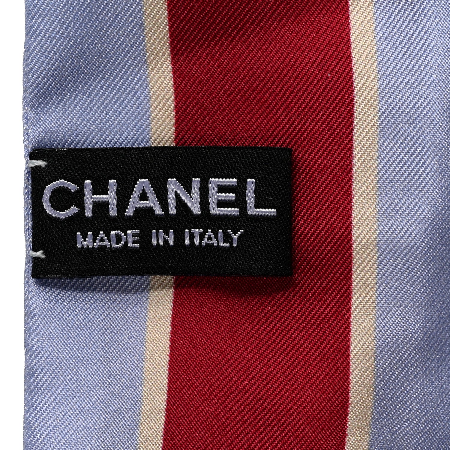 Chanel Silk Coco Snow Slim Bandeau Scarf Blue 2 of 4