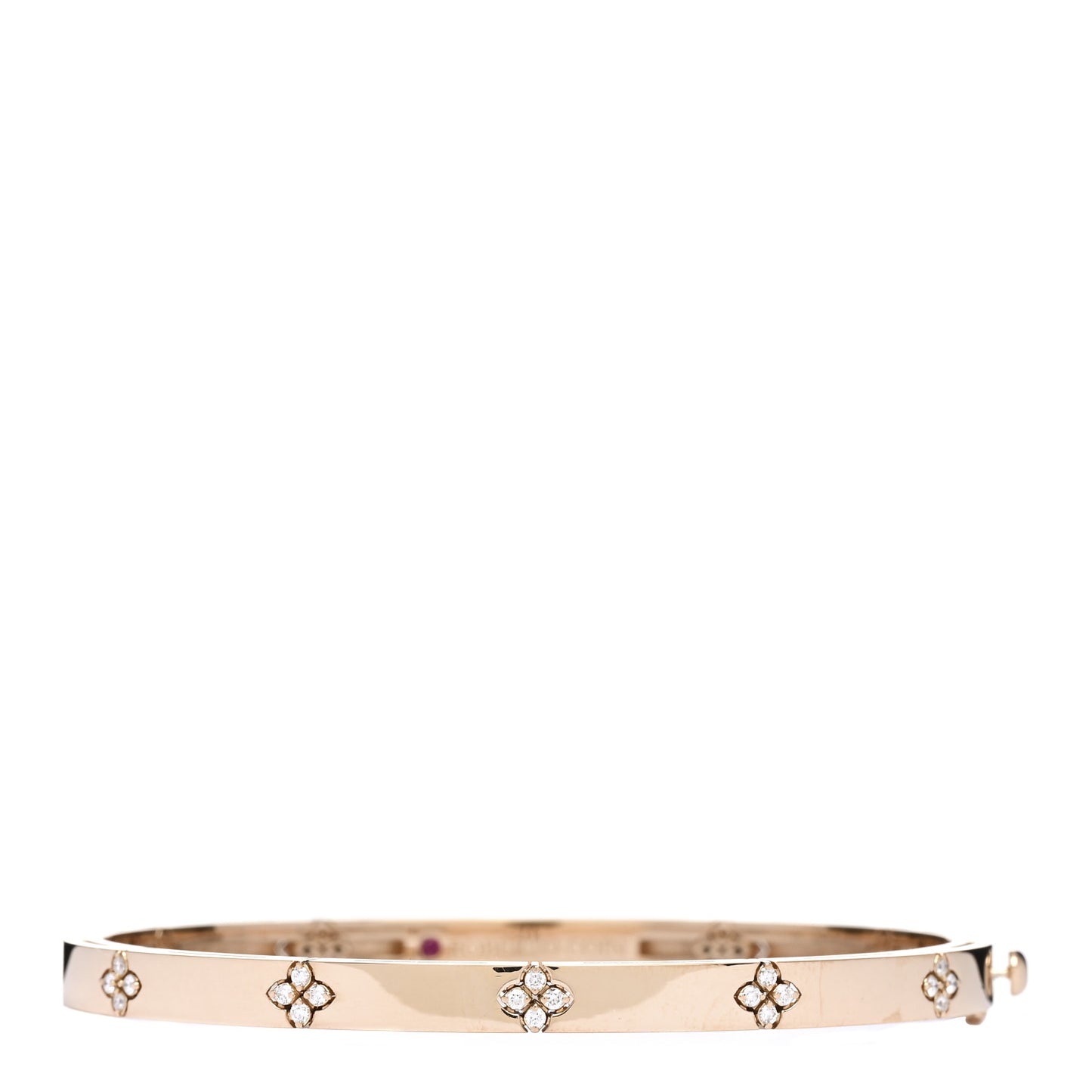 18K Rose Gold Diamond Narrow Love in Verona Bangle Bracelet