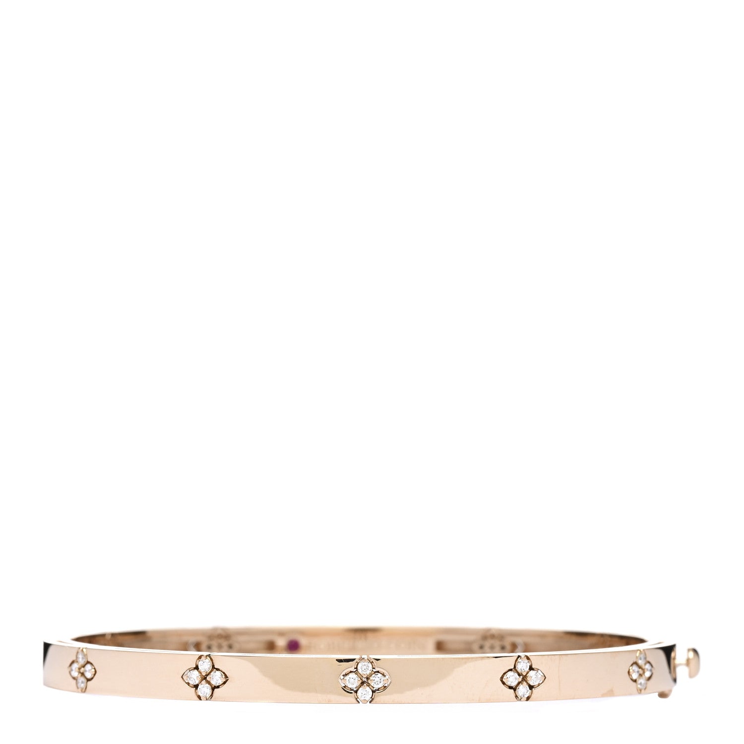 Roberto Coin 18K Rose Gold Diamond Narrow Love in Verona Bangle Bracelet 1 of 3