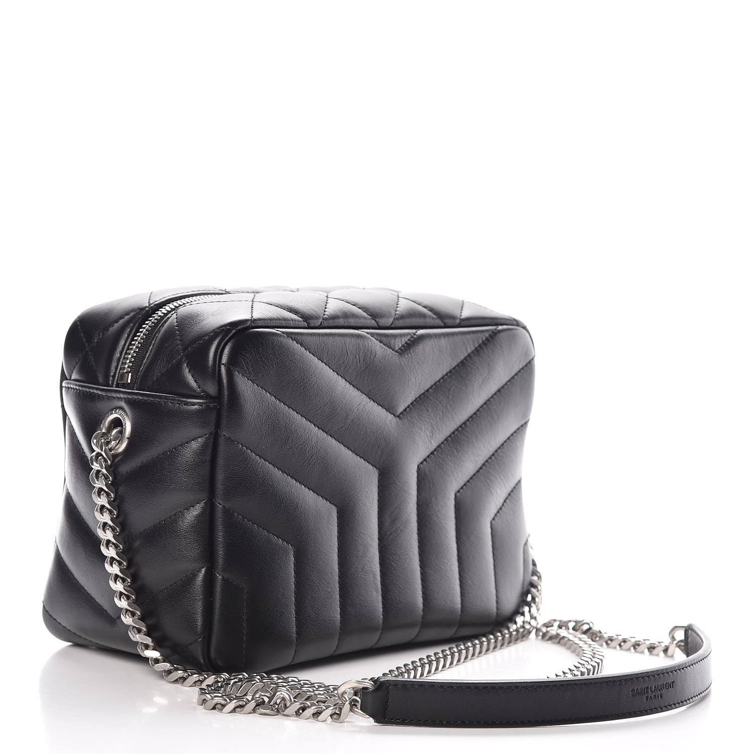 Saint Laurent Calfskin Y Quilted Monogram Small Loulou Bowling Bag Black 3 of 8
