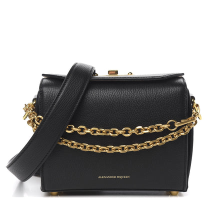 Alexander McQueen Silky Amish Grain Calfskin Box Shoulder Bag 19 Black 1 of 8