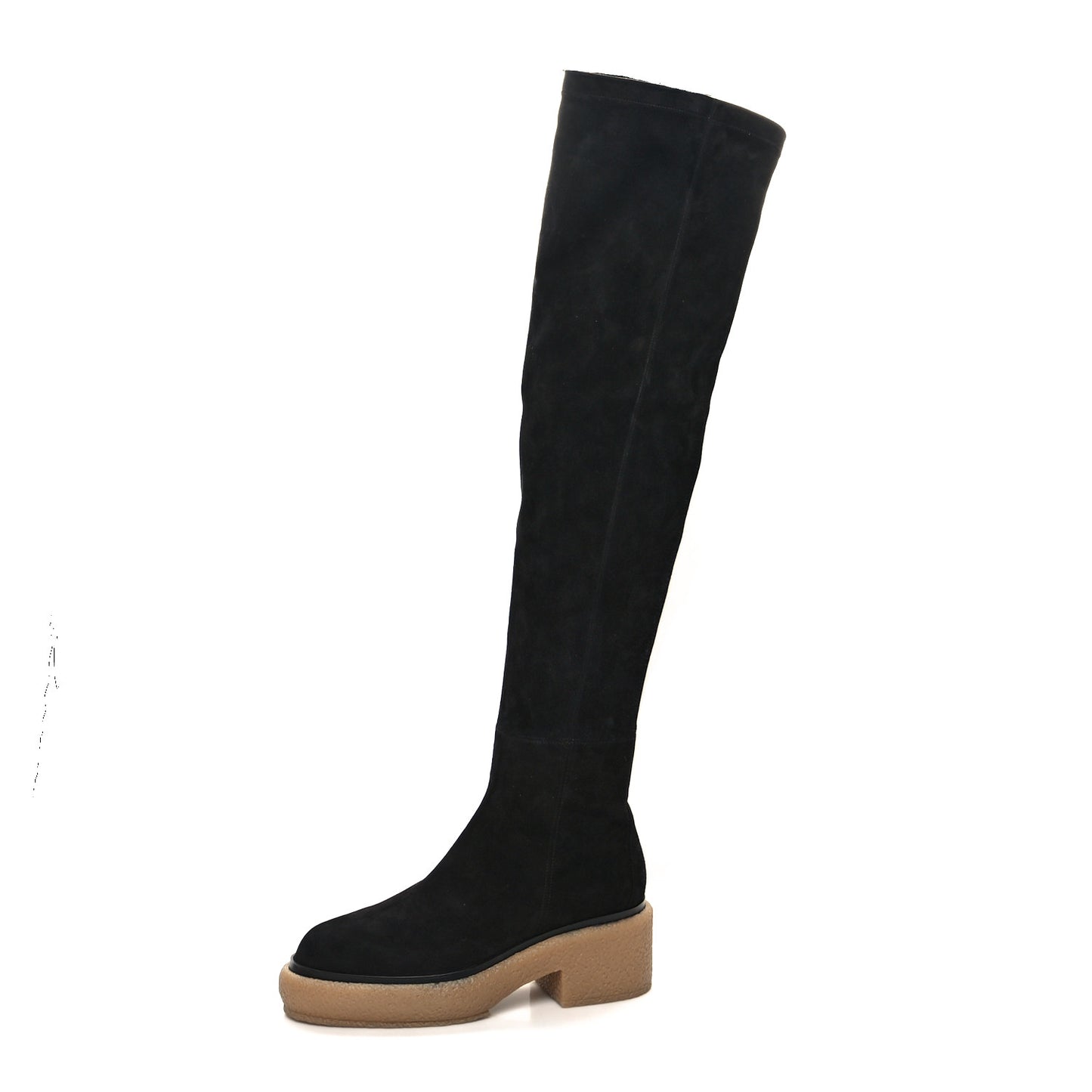 Velvet Goatskin Fallon 30 Boots 38.5 Black