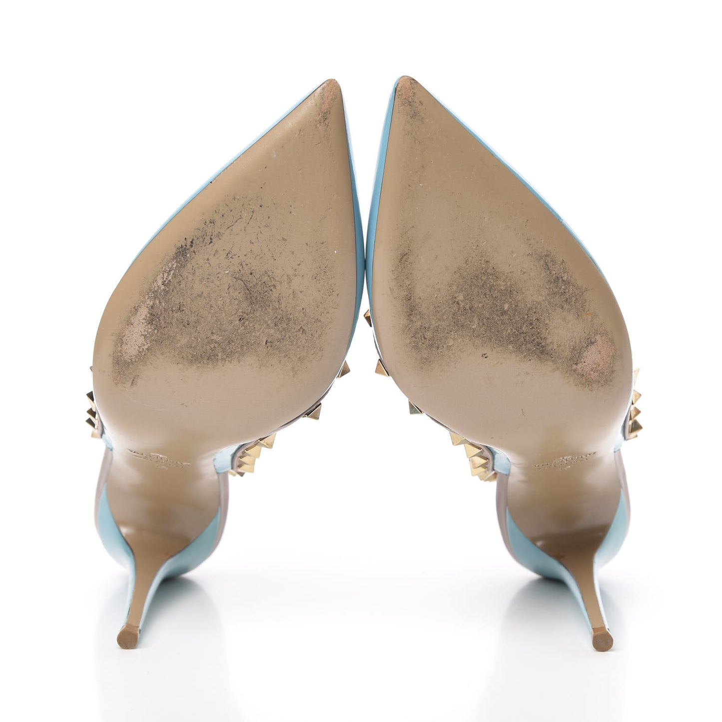 Patent Rockstud Ankle Strap Pumps 40 Blue Poudre