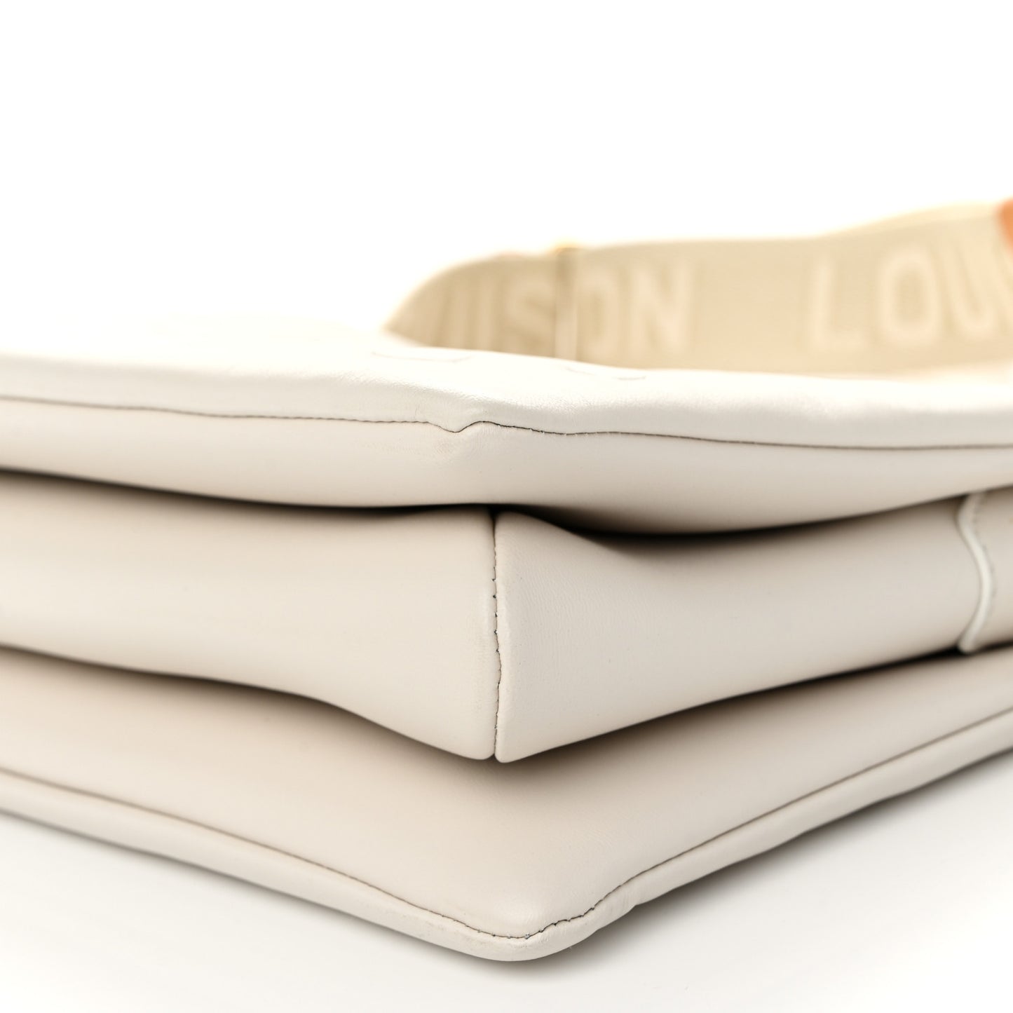 Lambskin Embossed Monogram Coussin PM Beige Cream
