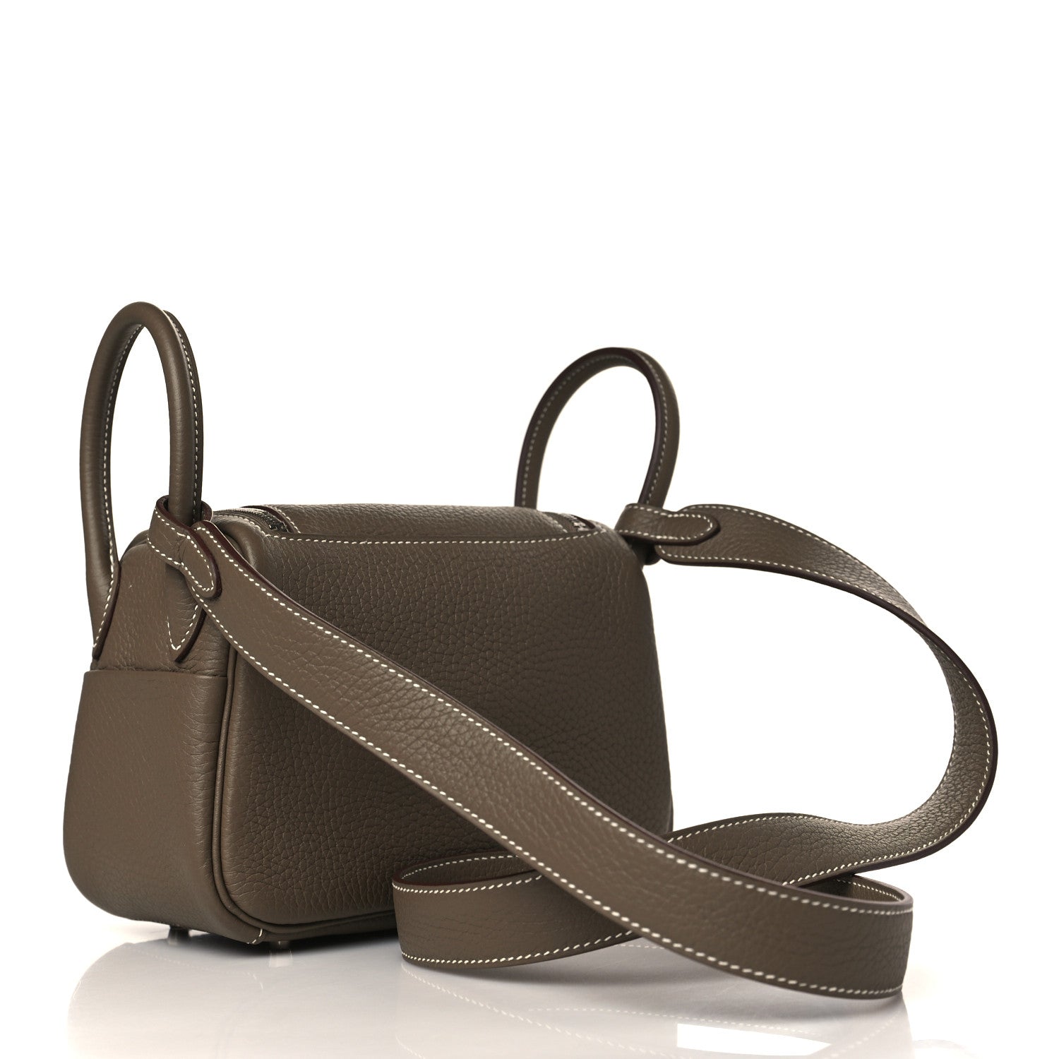 Hermes Taurillon Clemence Mini Lindy 20 Etoupe 3 of 9