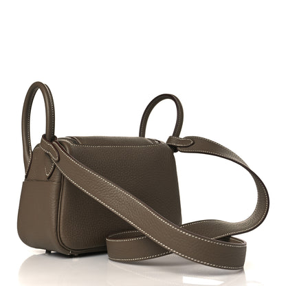 Hermes Taurillon Clemence Mini Lindy 20 Etoupe 3 of 9