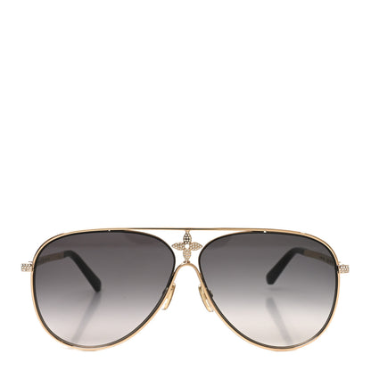 Louis Vuitton Metal LV Star Pilot Sunglasses Z1869U Gold 2 of 7