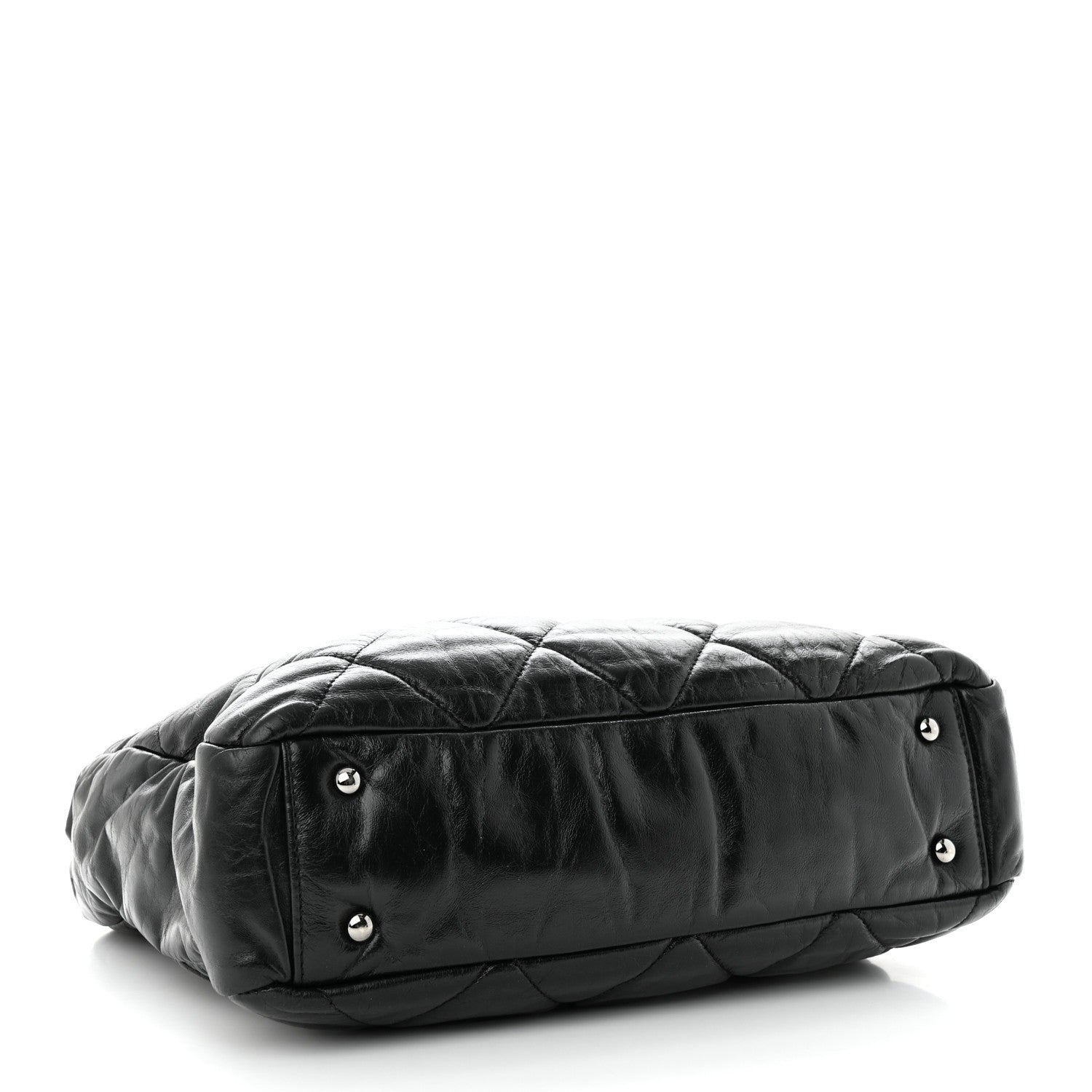 Chanel Glazed Calfskin Quilted Tweed Portobello Tote Black 4 of 12