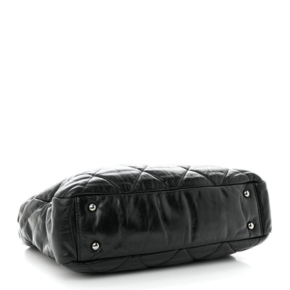 Chanel Glazed Calfskin Quilted Tweed Portobello Tote Black 4 of 12