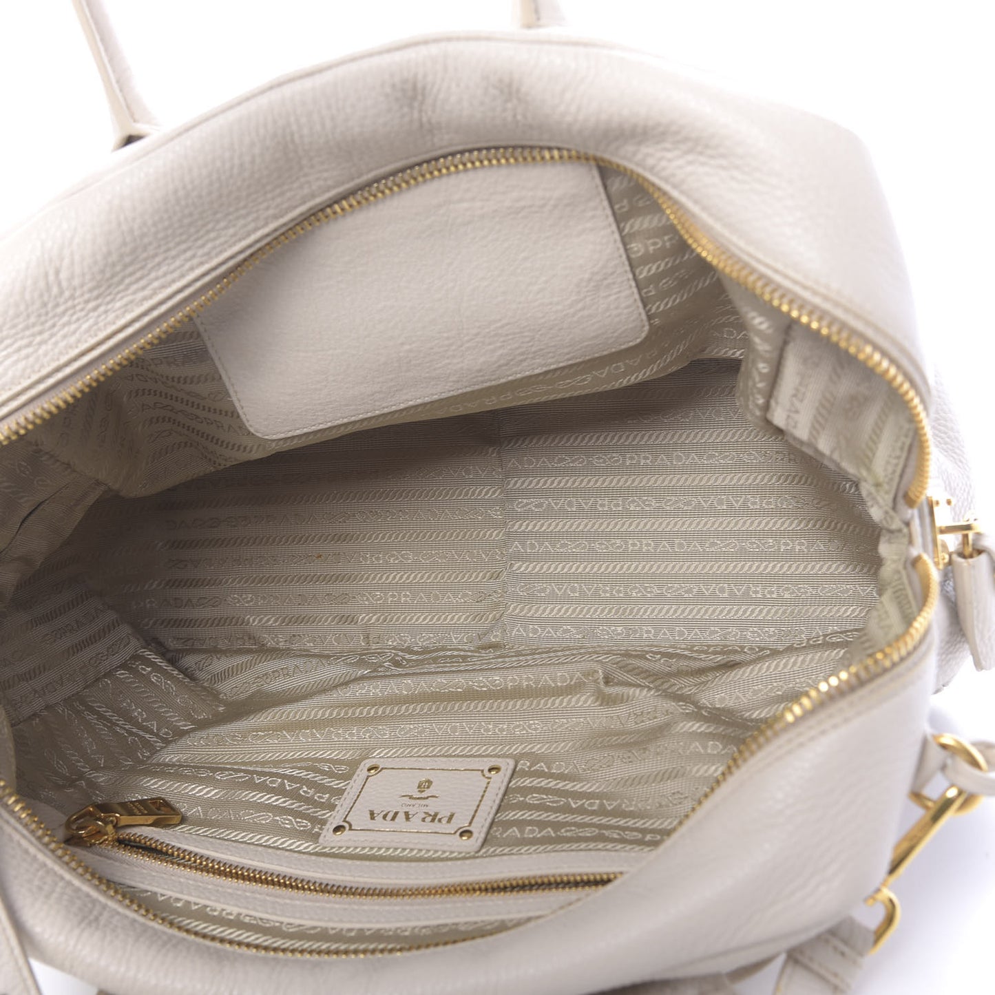 Vitello Daino Top Handle Shoulder Bag Talco