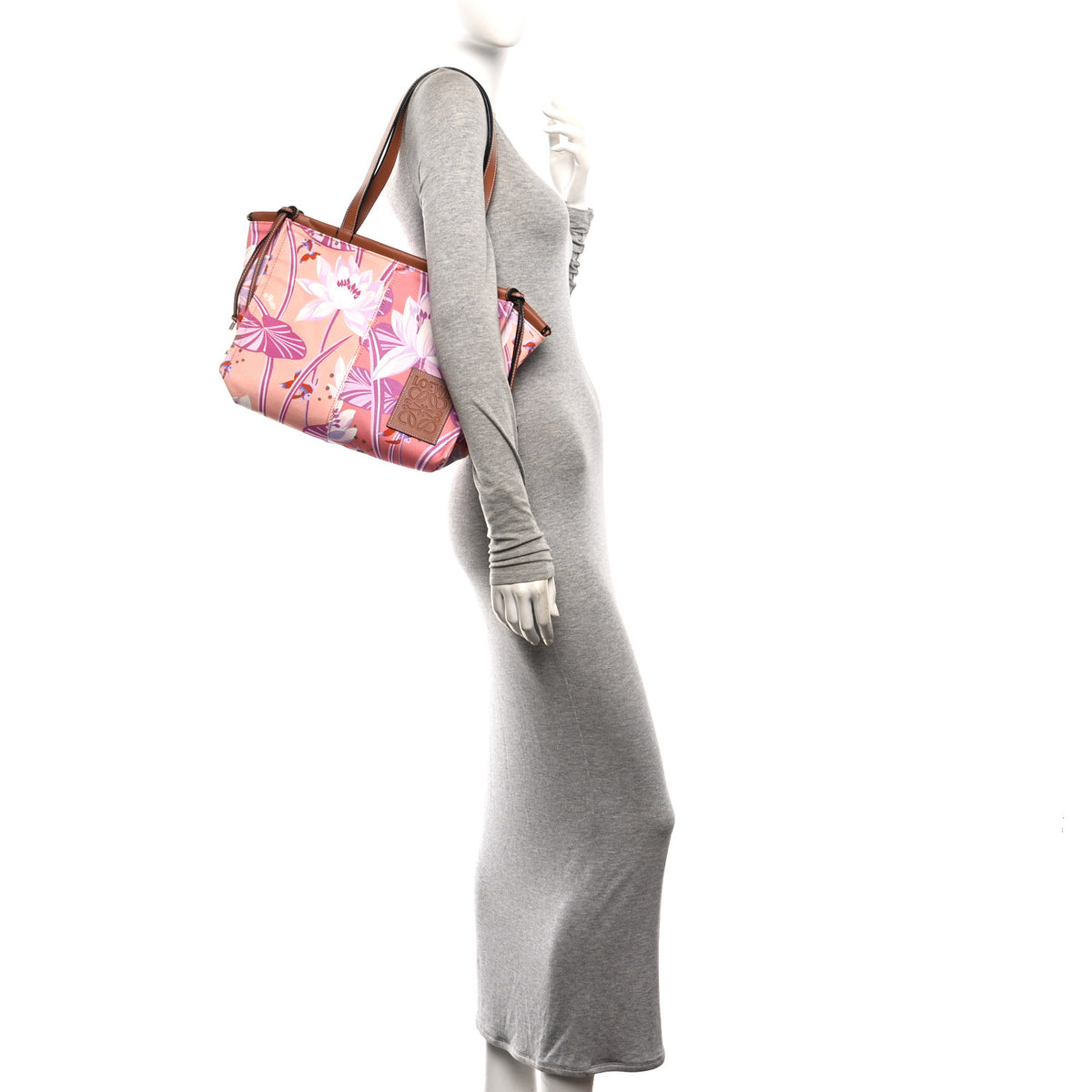Loewe Canvas Calfskin Waterlily Print Paulas Ibiza Small Cushion Tote 2 of 10