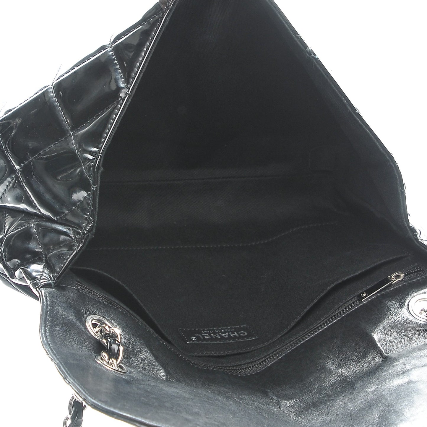 Vinyl Quilted In the Business Flap Bag Black