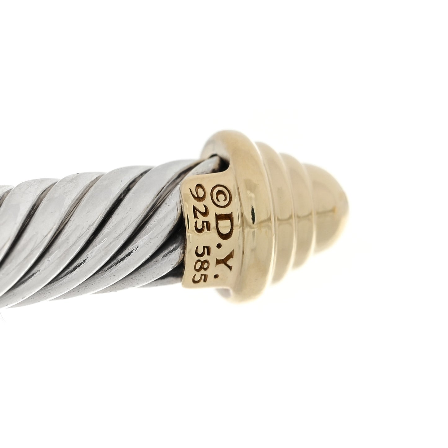 Sterling Silver 14K Yellow Gold 5mm Cable Classics Bracelet