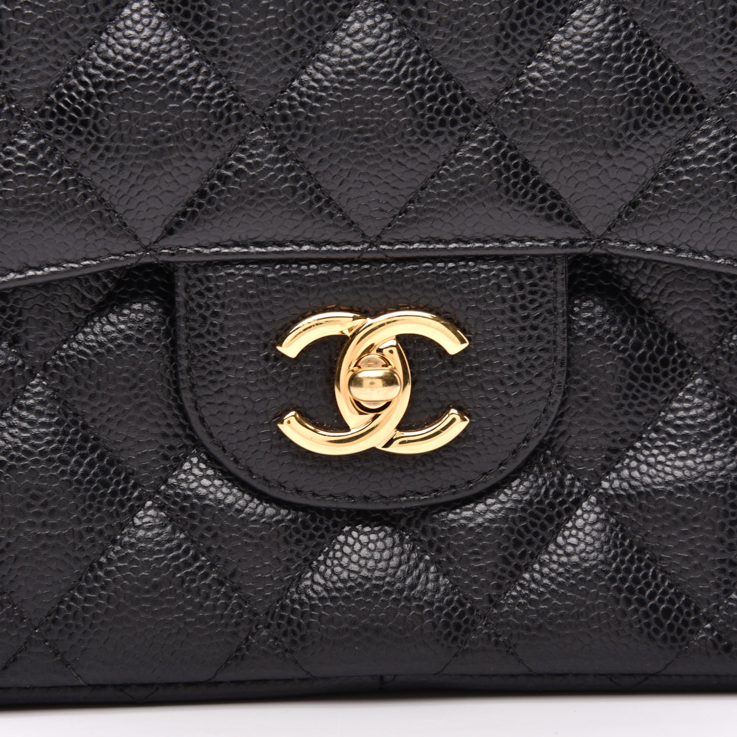 Caviar Quilted Jumbo Double Flap Black