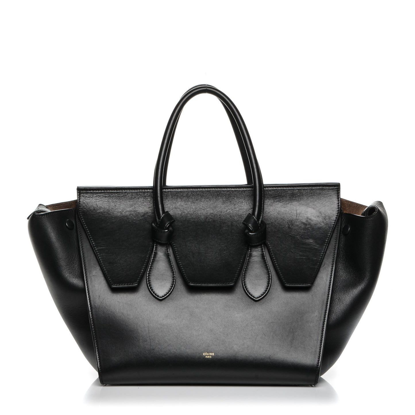Smooth Calfskin Small Tie Knot Tote Black