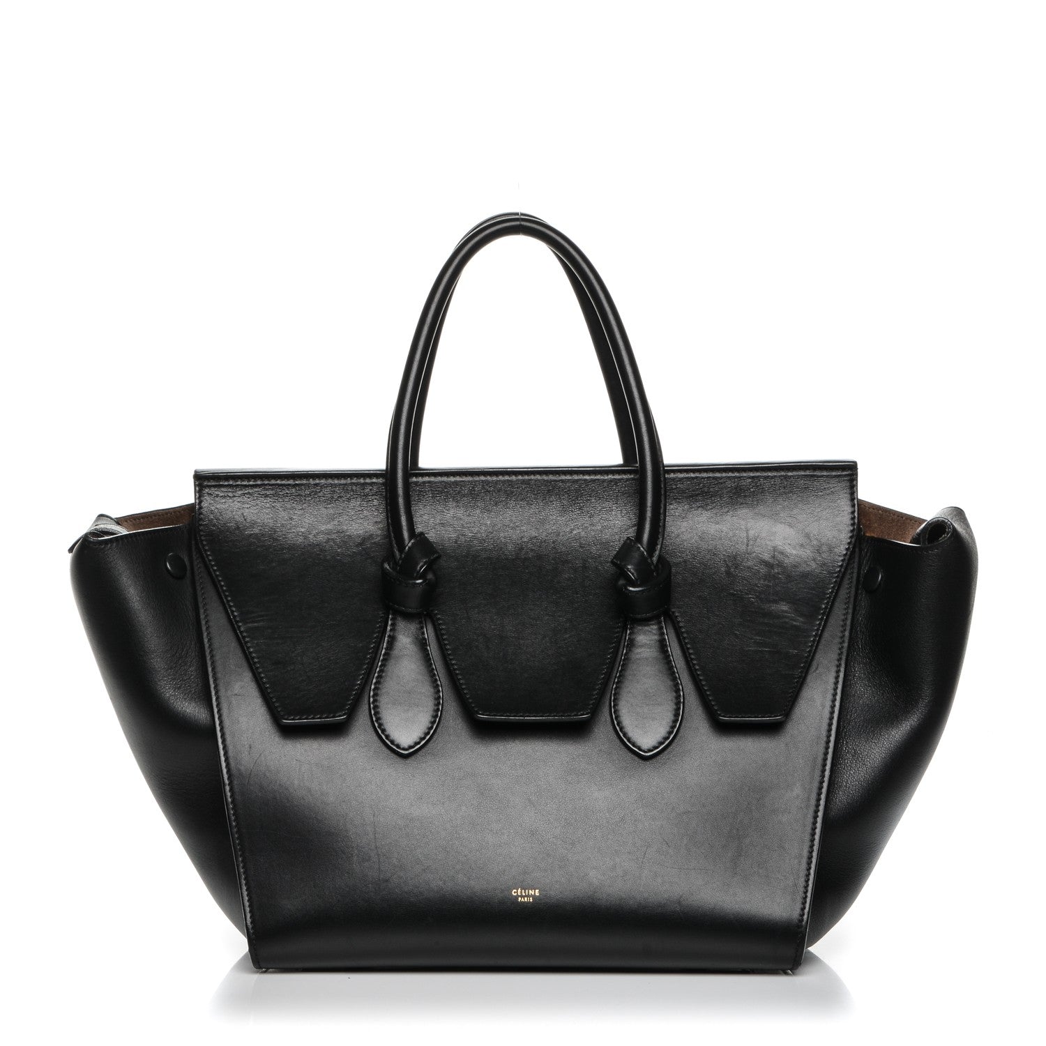 Celine Smooth Calfskin Small Tie Knot Tote Black 1 of 6