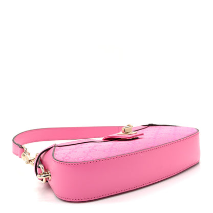Gucci Calfskin Monogram Mini Moon Side Shoulder Bag Pink 4 of 10