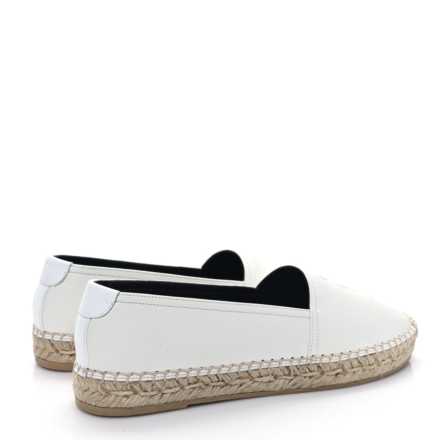 Saint Laurent Lambskin Monogram Espadrilles 38 Beige 4 of 10