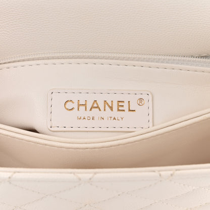 Chanel Caviar Quilted Mini Coco Handle Flap White 6 of 11