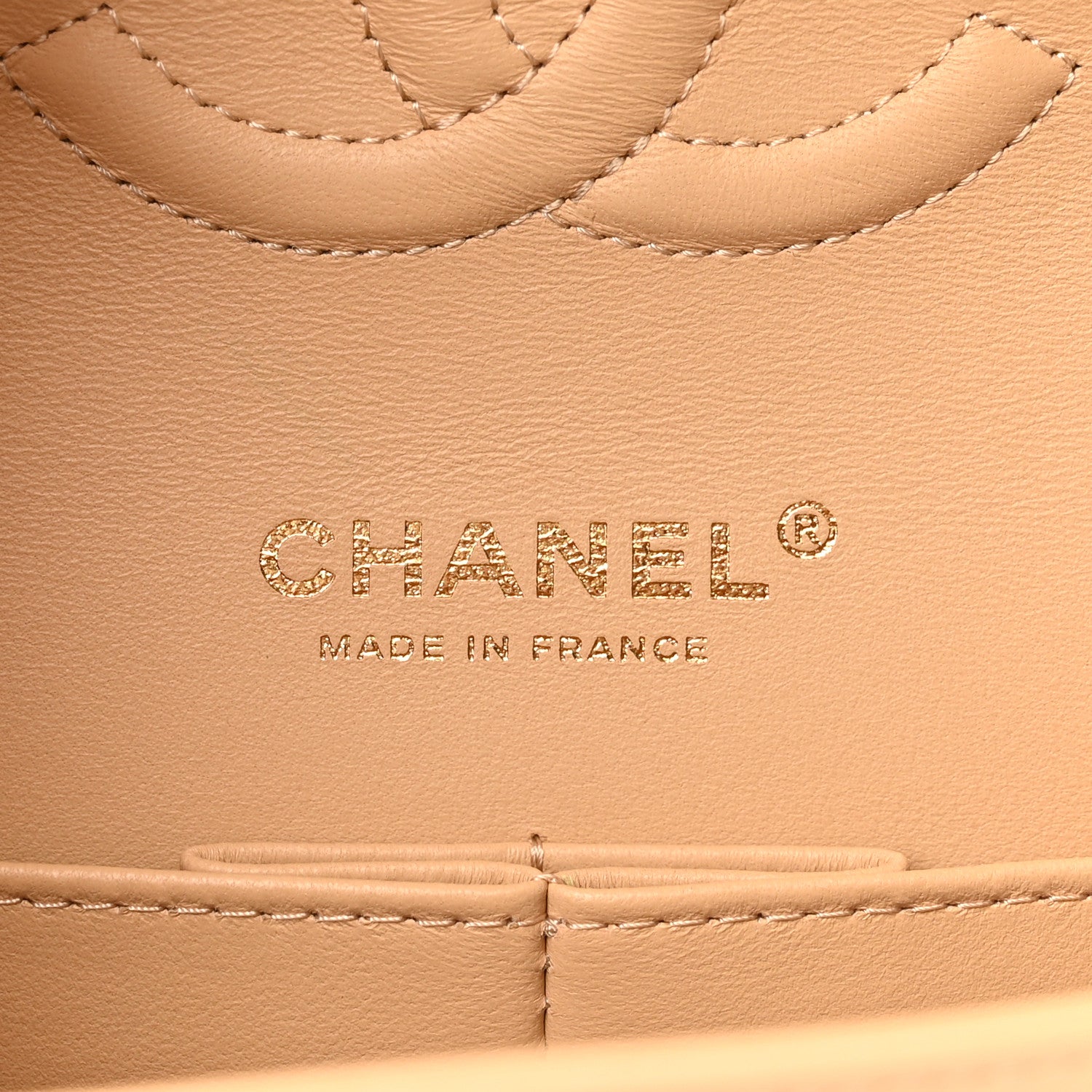 Chanel Lambskin Quilted Medium Double Flap Beige Black 6 of 11