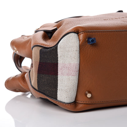 Burberry Grainy Calfskin House Check Small Maidstone Saddle Brown 9 of 10