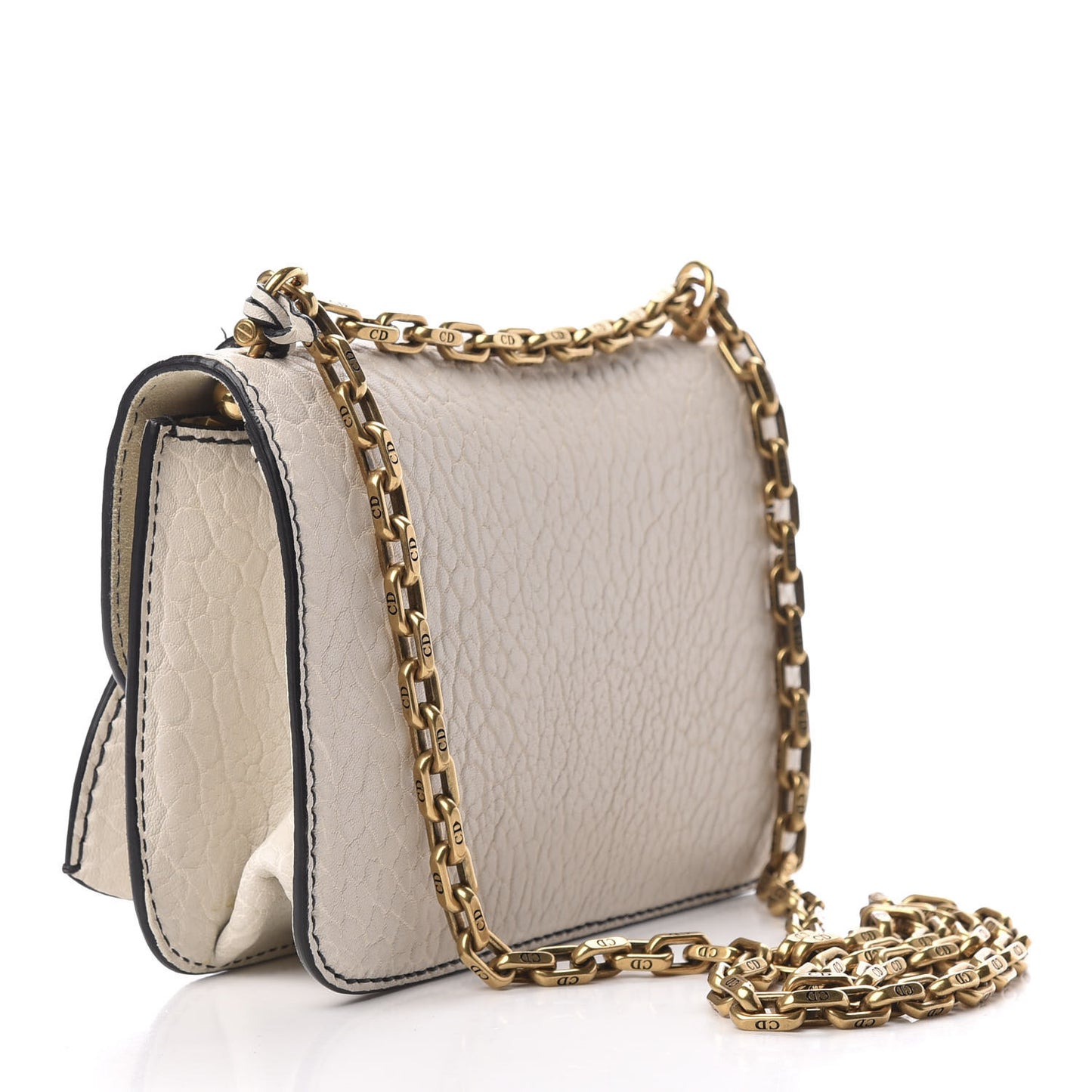 Canyon Grained Lambskin Small Dioraddict Flap Bag Ivory