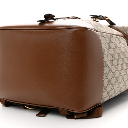 Gucci GG Supreme Monogram Azalea Calfskin Medium Retro Interlocking G Buckle Backpack Beige Ebony Brown Sugar 9 of 10