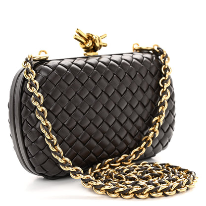 Bottega Veneta Nappa Intreccio Padded Chain Knot Clutch Fondant 3 of 10