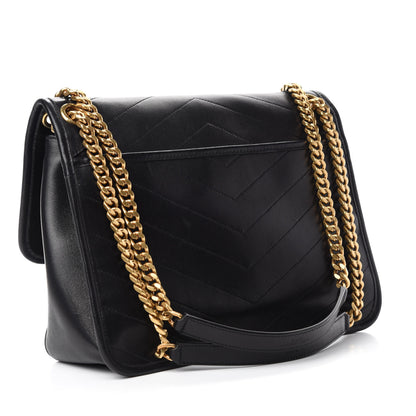 Saint Laurent Lambskin Matelasse Monogram Medium Niki Chain Satchel Black 3 of 11