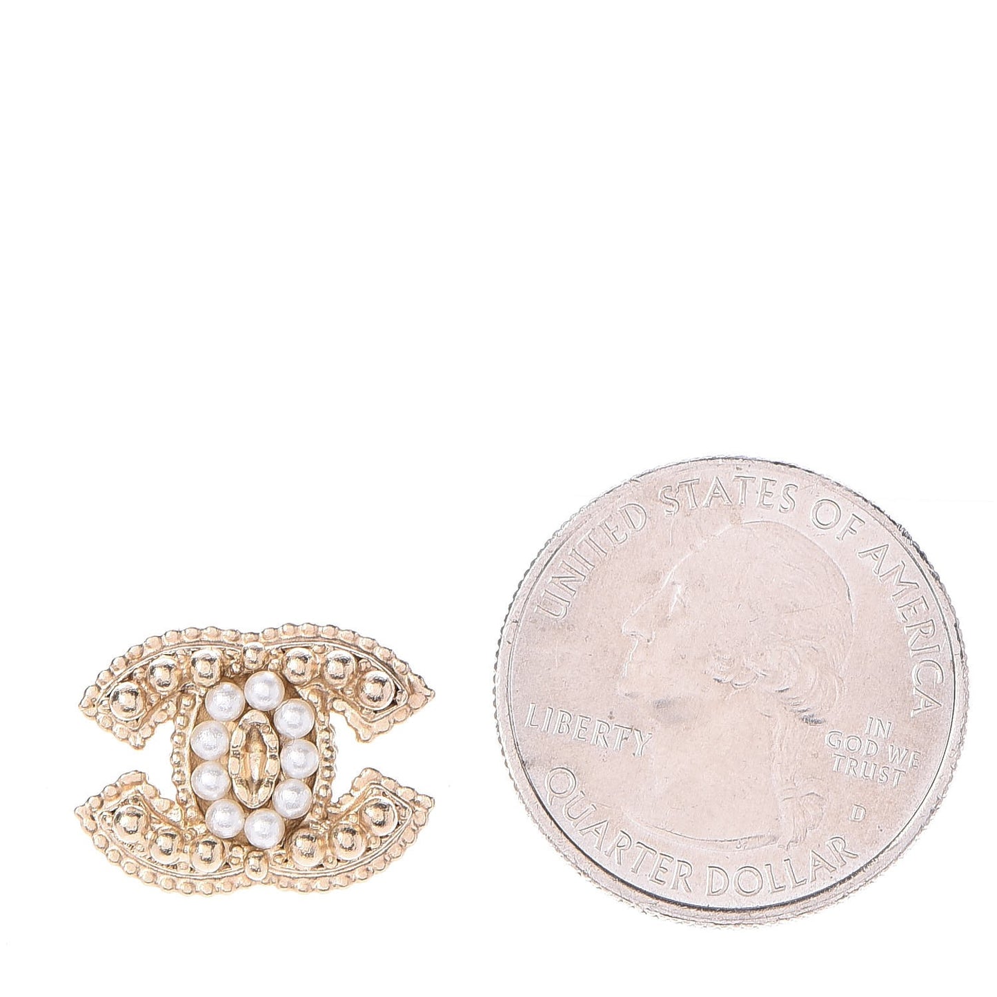 Pearl CC Earrings Gold
