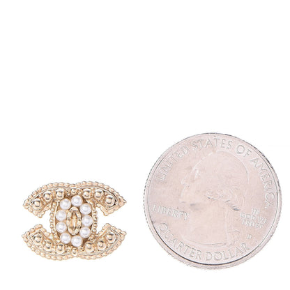 Chanel Pearl CC Earrings Gold 2 of 4