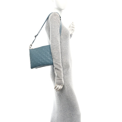 Louis Vuitton Lambskin Embossed Monogram Coussin PM Blue Glacier 2 of 9