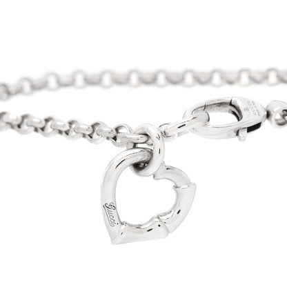Gucci Sterling Silver Bamboo Heart Charm Bracelet 4 of 5